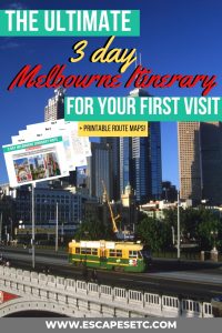 Looking for street art, quirkiness, loads of food and beautiful architecture? Melbourne is the perfect city for you! Here's my 3 day Melbourne itinerary, perfect for your first time visiting. #melbourne #australia #visitvictoria #streetart