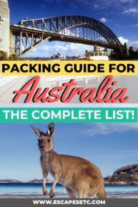 Are you travelling to Australia and need help packing? Here's the ultimate packing guide for all the Essentials for travelling Australia! #australiatravelessentials #packingforaustralia #australiapackinglist